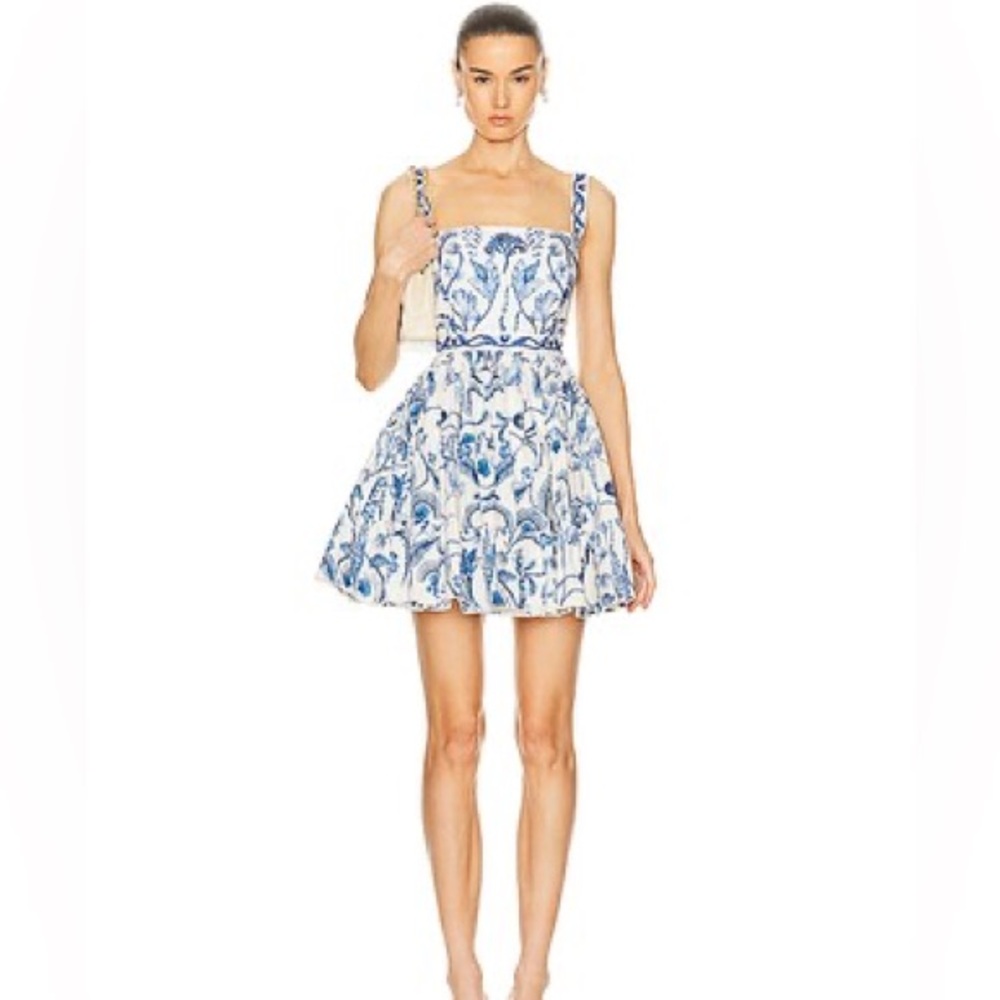 Agua by Agua Bendita Lima Habitat Embroidered Mini Dress Size Extra Small